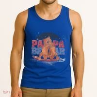 Surfing Bear Family Dad Cute Animal Daddy Papa Bear Gift Tank Top thumb 3