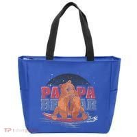 Surfing Bear Family Dad Cute Animal Daddy Papa Bear Gift Tote Bag thumb 0