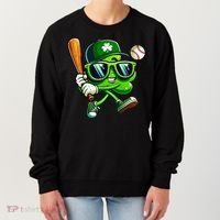 Shamrock Baseball Funny St Patricks Day Women's Sweatshirt thumb 0