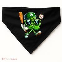 Shamrock Baseball Funny St Patricks Day USA-Made Doggie Bandana thumb 0