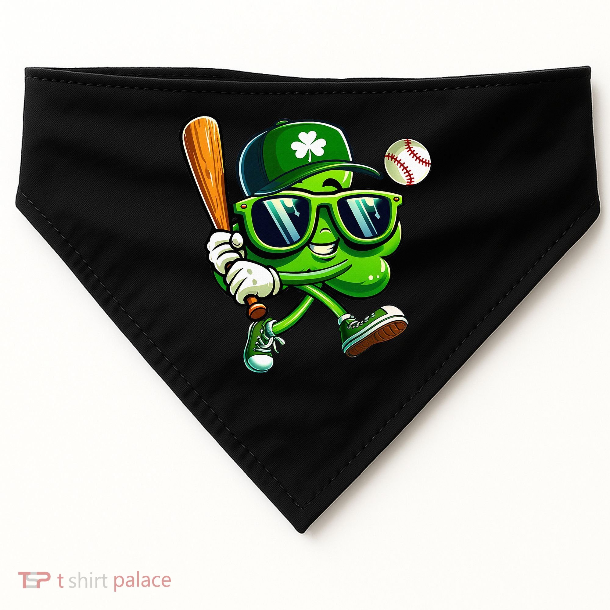 Shamrock Baseball Funny St Patricks Day USA-Made Doggie Bandana