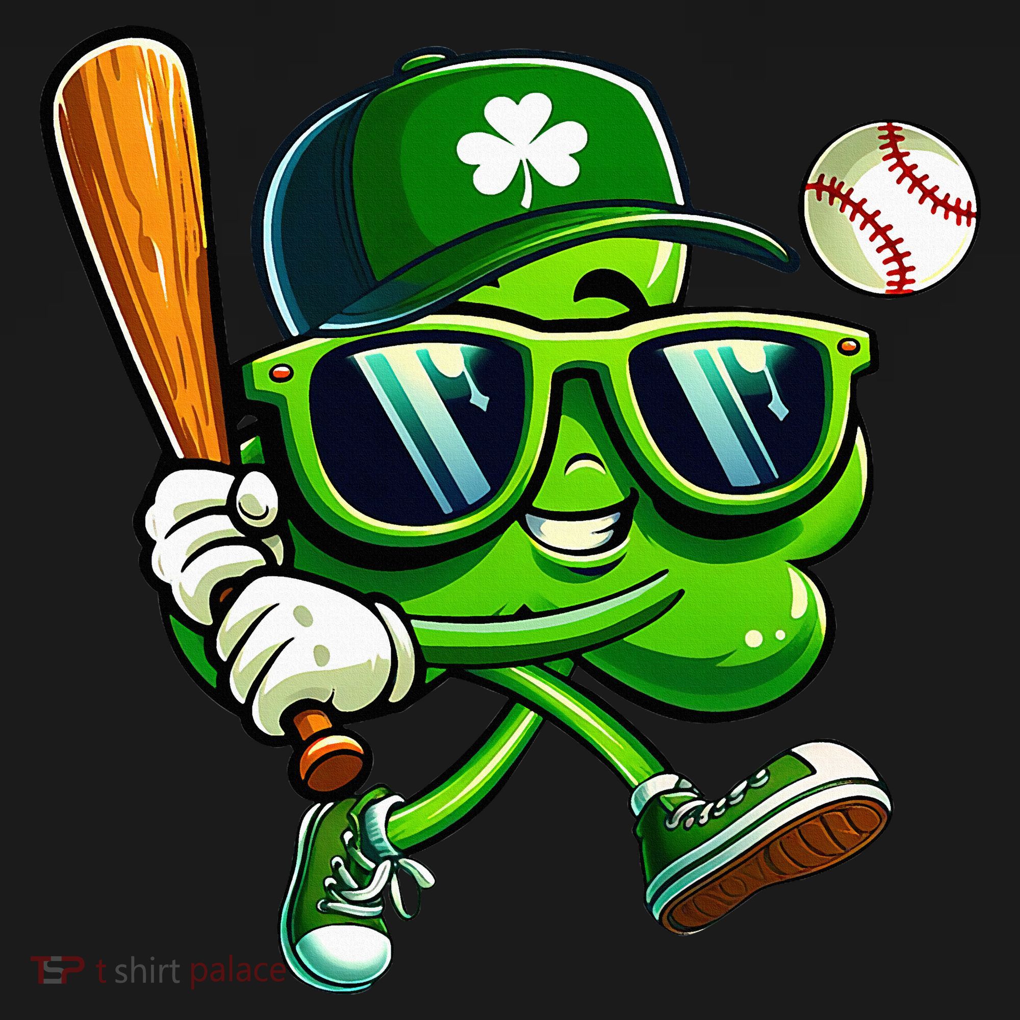 Shamrock Baseball Funny St Patricks Day USA-Made Doggie Bandana