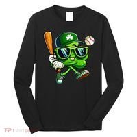 Shamrock Baseball Funny St Patricks Day Long Sleeve Shirt thumb 0
