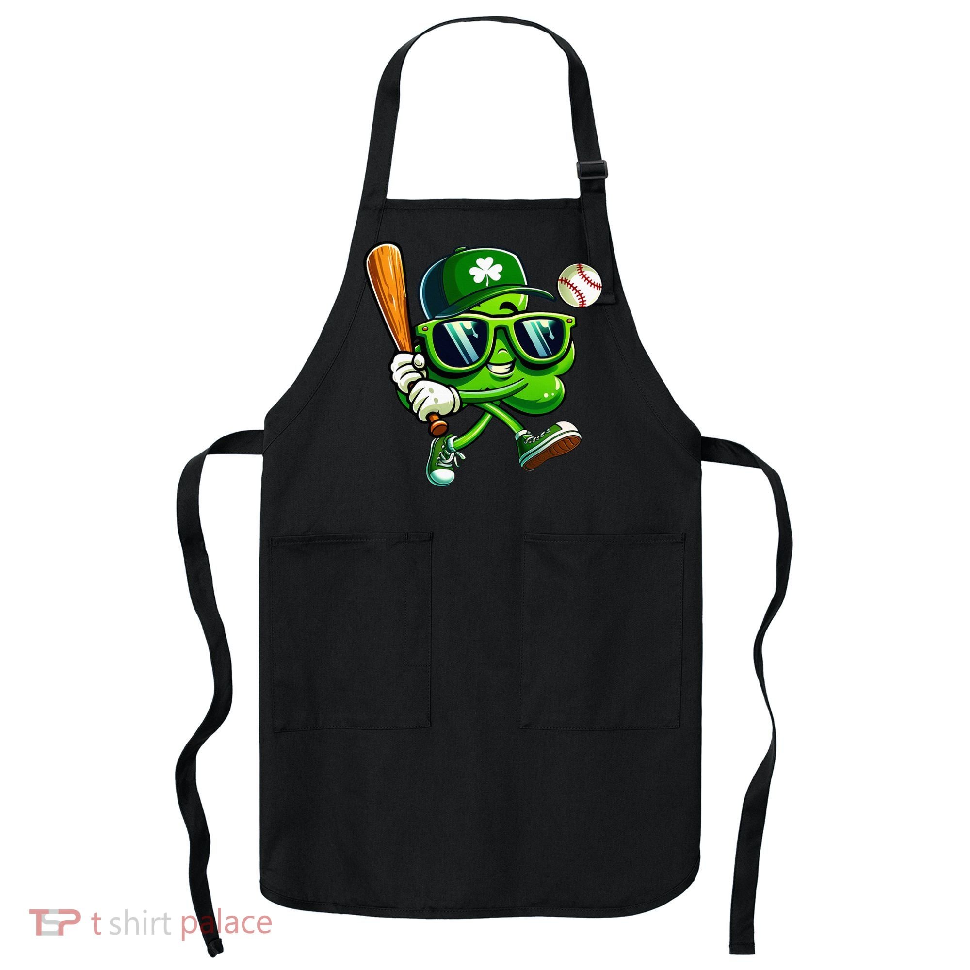 Shamrock Baseball Funny St Patricks Day Apron
