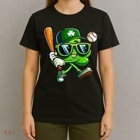 Shamrock Baseball Funny St Patricks Day T-Shirt thumb 4