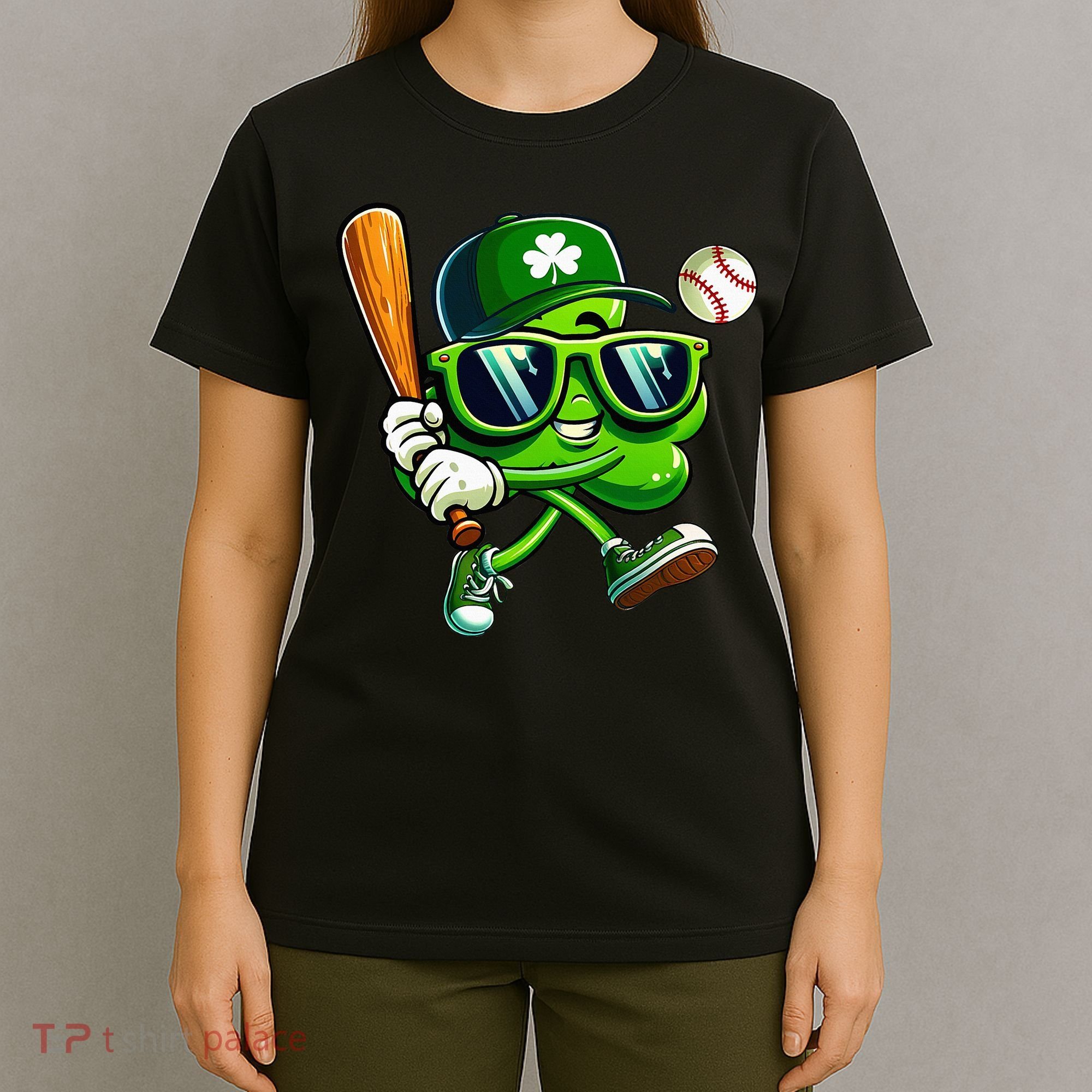 Shamrock Baseball Funny St Patricks Day T-Shirt