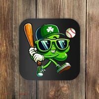 Shamrock Baseball Funny St Patricks Day Coaster thumb 0
