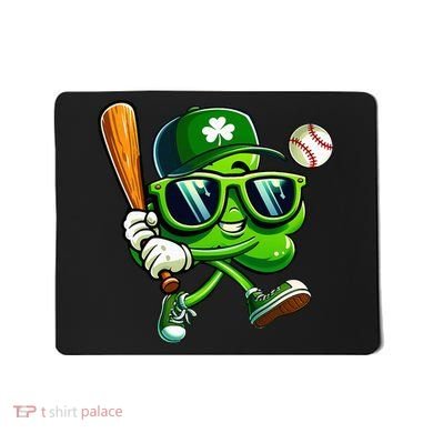 Shamrock Baseball Funny St Patricks Day Mousepad