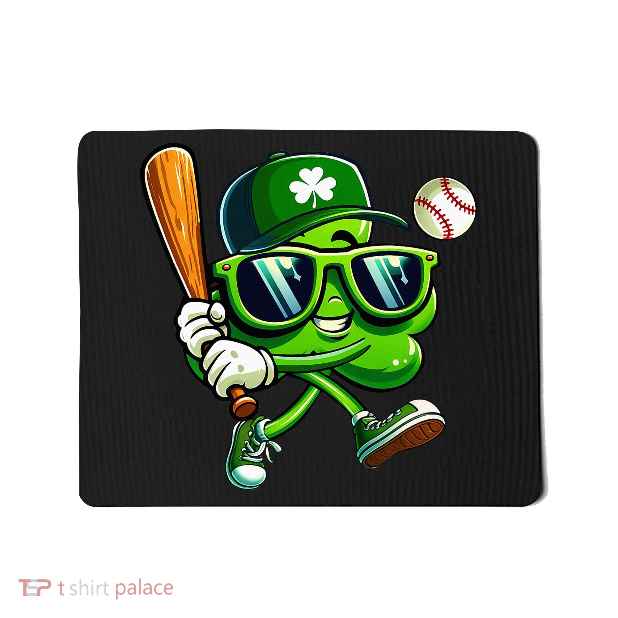 Shamrock Baseball Funny St Patricks Day Mousepad