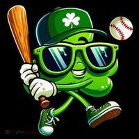 Shamrock Baseball Funny St Patricks Day Mousepad thumb 1