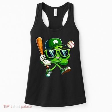 Shamrock Baseball Funny St Patricks Day Women's Tank Top