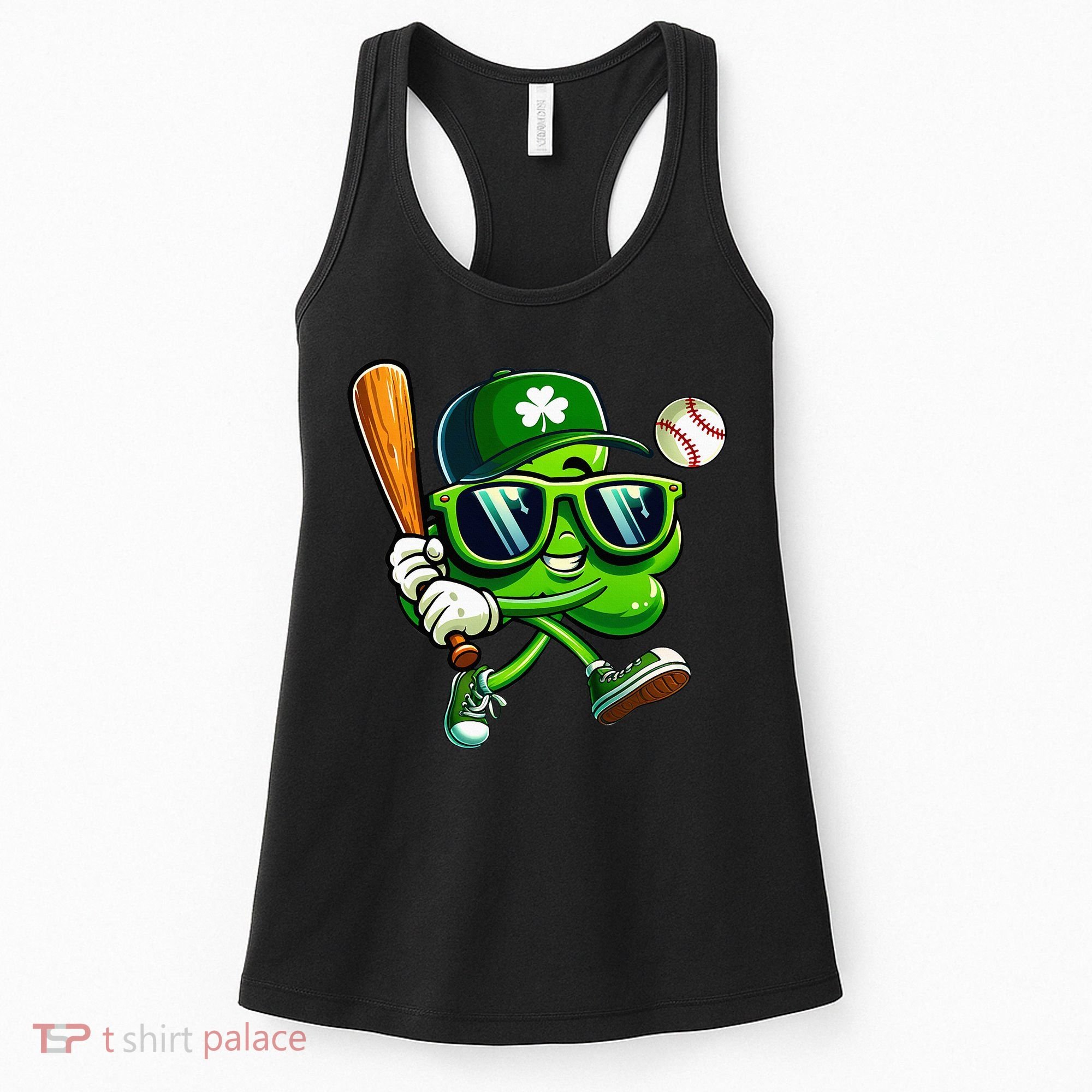 Shamrock Baseball Funny St Patricks Day Women's Tank Top