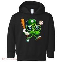 Shamrock Baseball Funny St Patricks Day Toddler Hoodie thumb 0