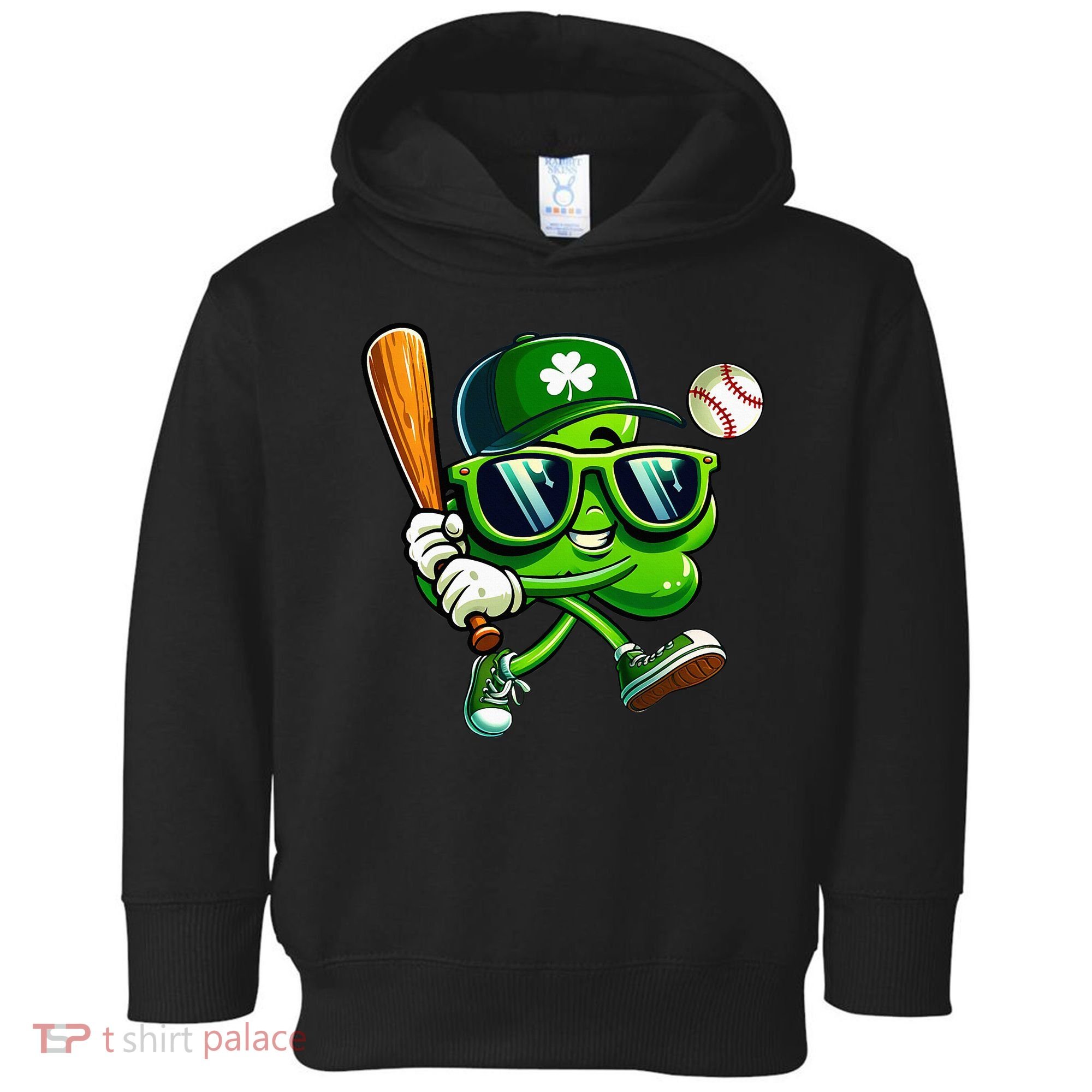 Shamrock Baseball Funny St Patricks Day Toddler Hoodie