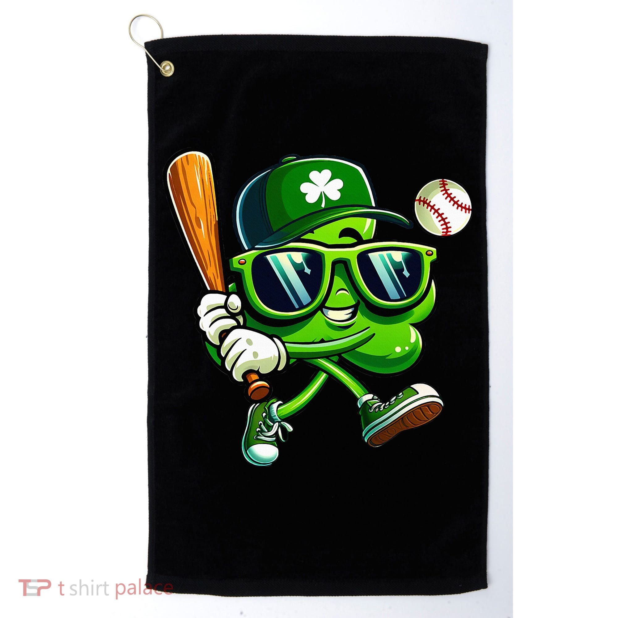 Shamrock Baseball Funny St Patricks Day Golf Towel