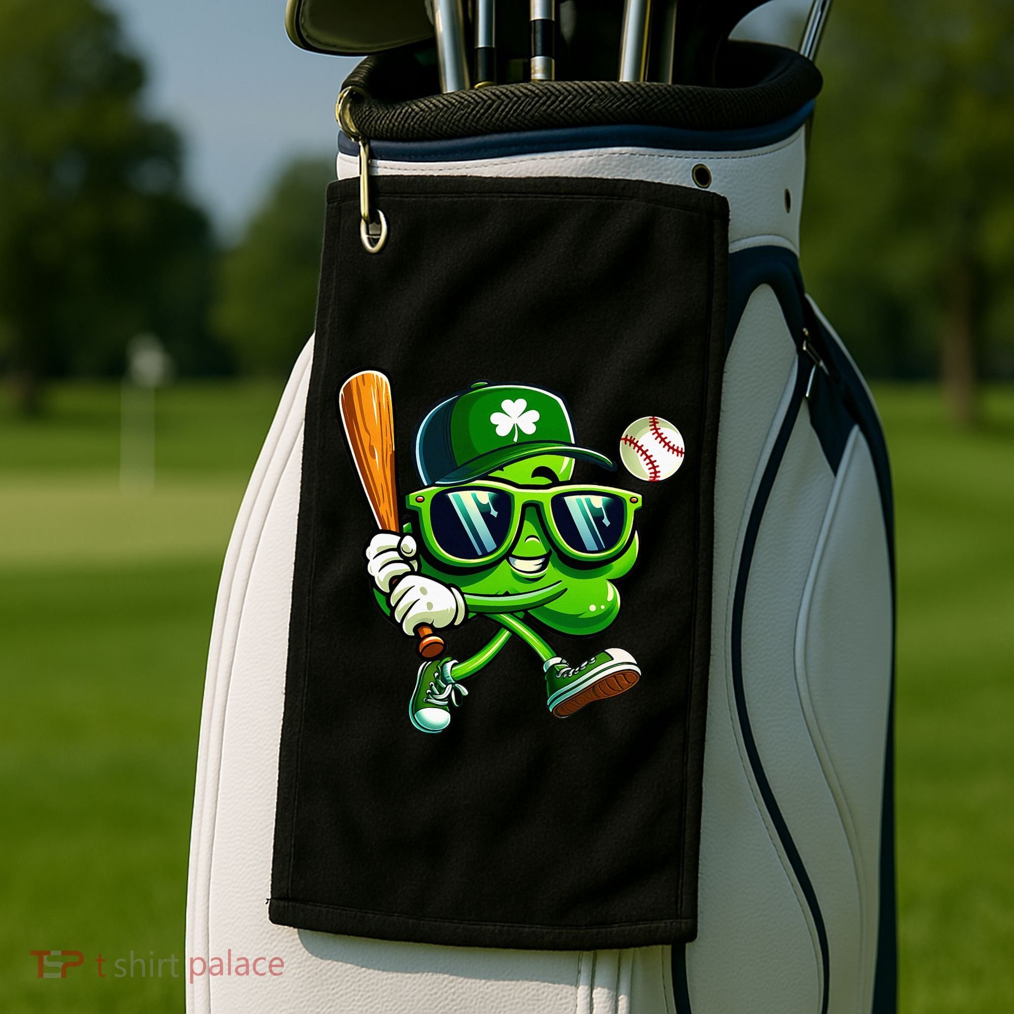 Shamrock Baseball Funny St Patricks Day Golf Towel