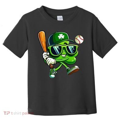 Shamrock Baseball Funny St Patricks Day Toddler T-Shirt