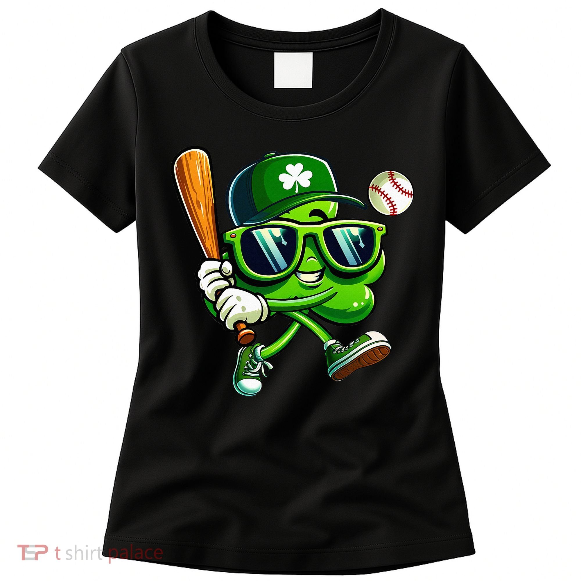 Shamrock Baseball Funny St Patricks Day Women's T-Shirt