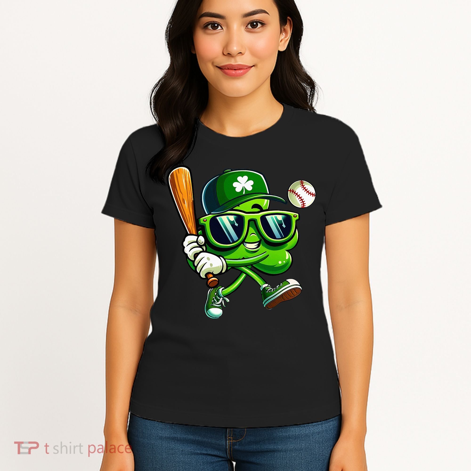 Shamrock Baseball Funny St Patricks Day Women's T-Shirt