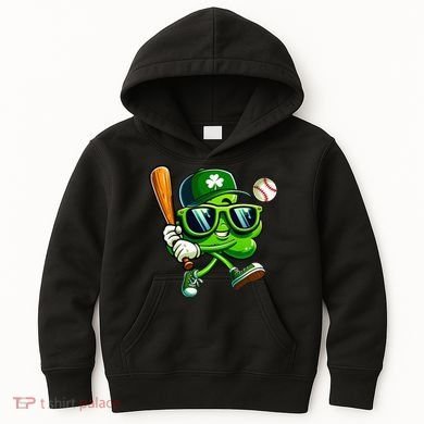 Shamrock Baseball Funny St Patricks Day Kids Hoodie