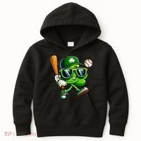 Shamrock Baseball Funny St Patricks Day Kids Hoodie thumb 0