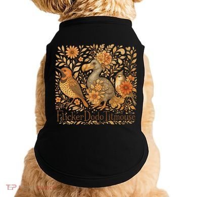 Subtle Birds Flicker Dodo Titmouse Trump Resist Boho Style Doggie Tank
