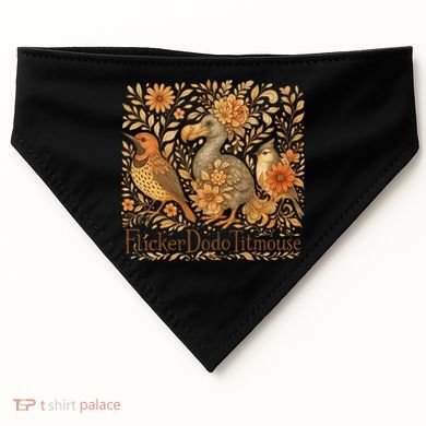 Subtle Birds Flicker Dodo Titmouse Trump Resist Boho Style USA-Made Doggie Bandana