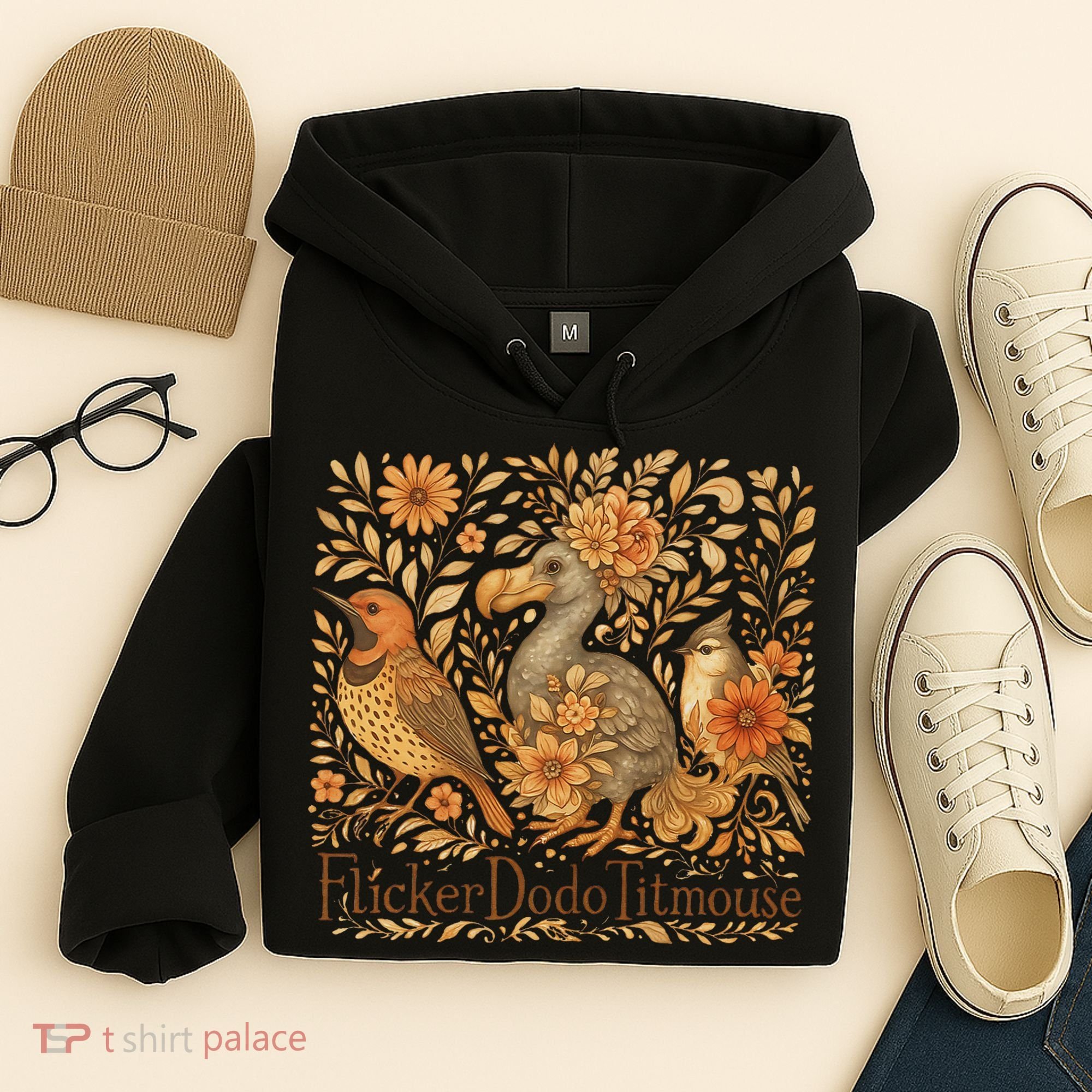 Subtle Birds Flicker Dodo Titmouse Trump Resist Boho Style Hoodie