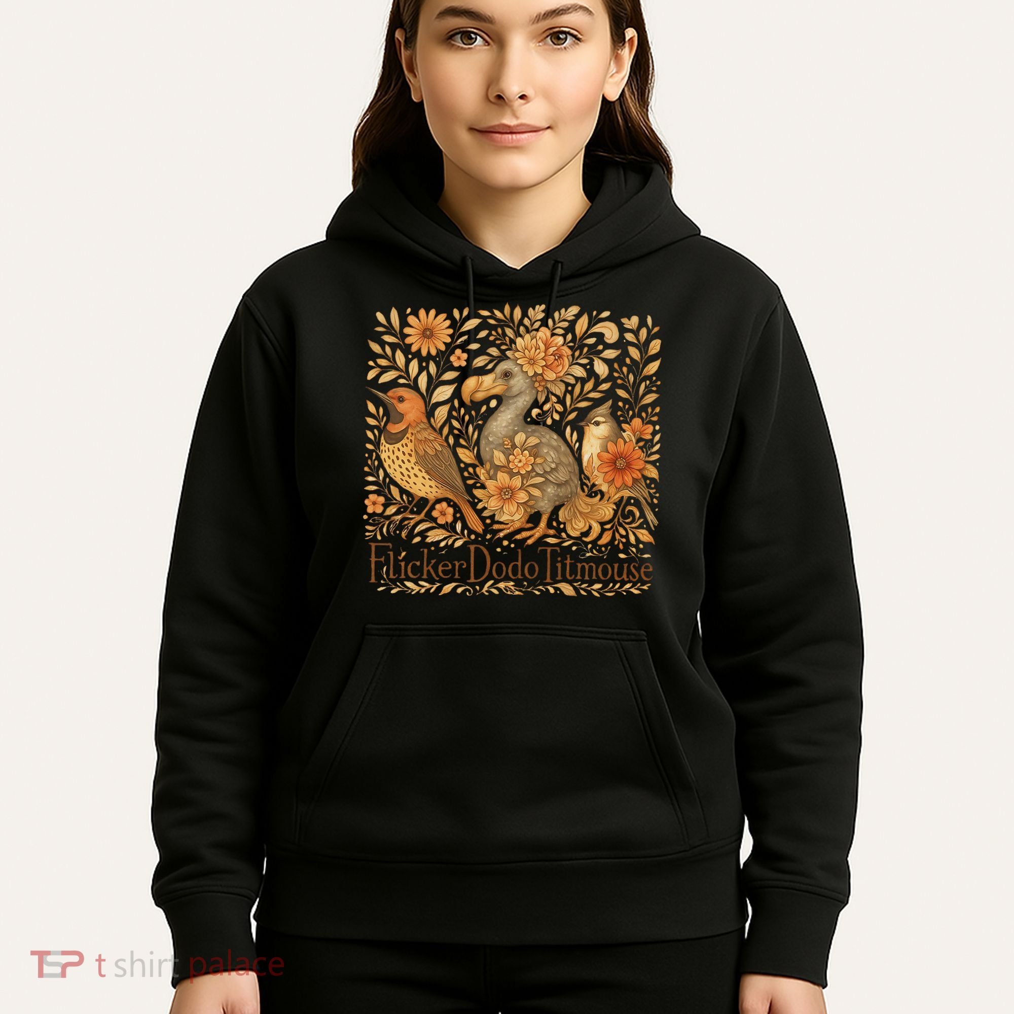 Subtle Birds Flicker Dodo Titmouse Trump Resist Boho Style Hoodie