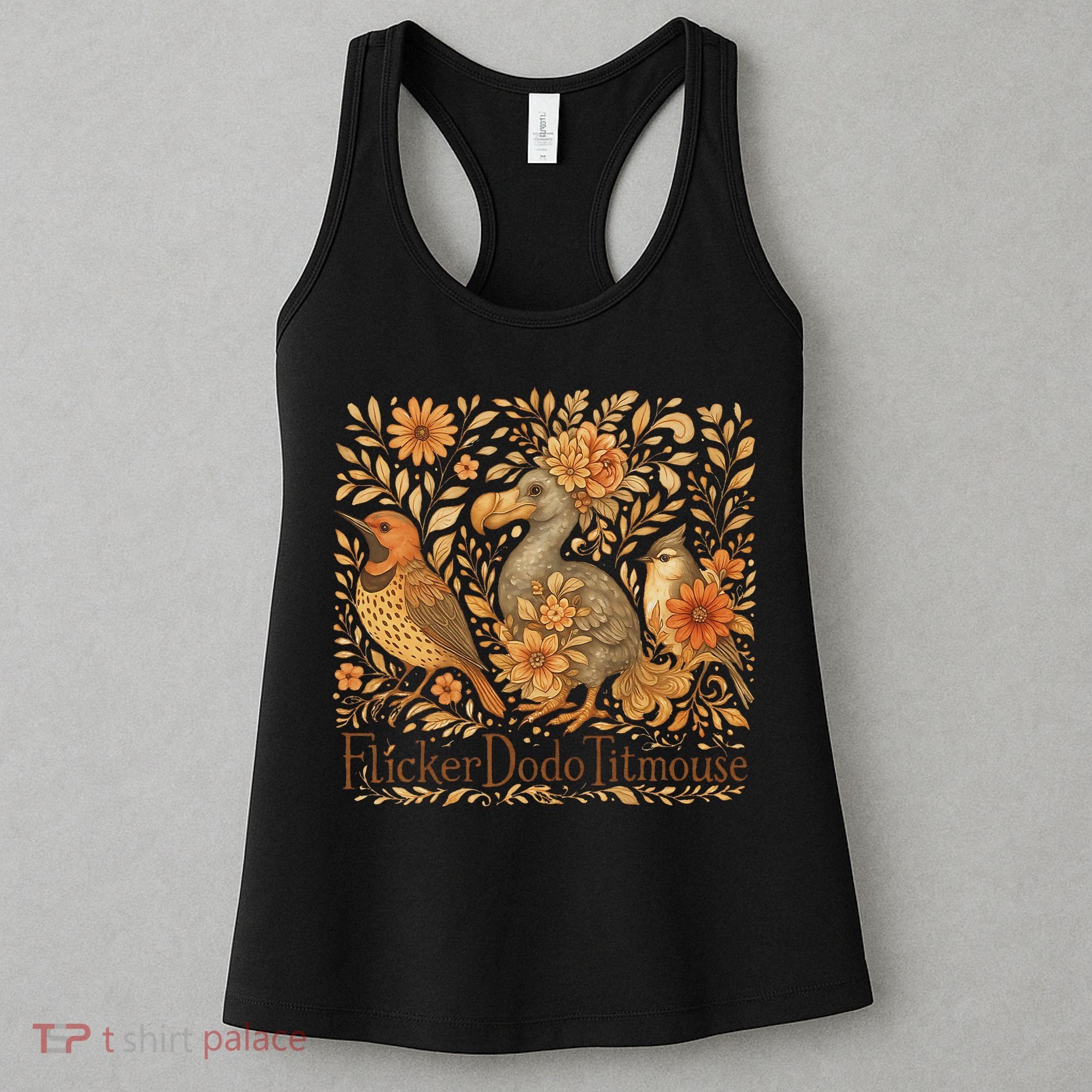 Subtle Birds Flicker Dodo Titmouse Trump Resist Boho Style Women's Tank Top