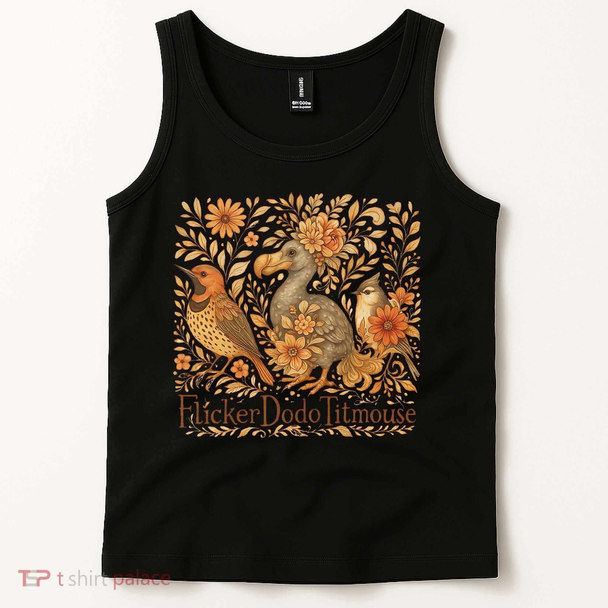 Subtle Birds Flicker Dodo Titmouse Trump Resist Boho Style Tank Top