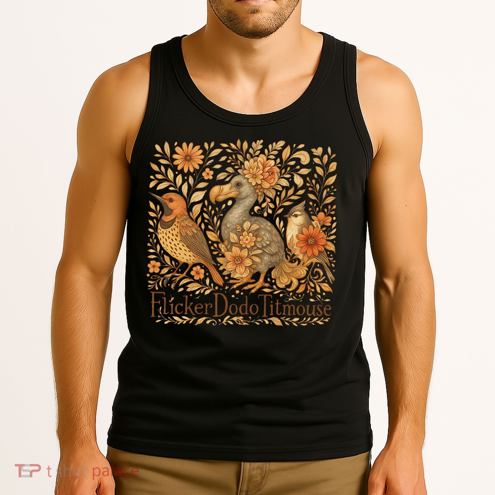 Subtle Birds Flicker Dodo Titmouse Trump Resist Boho Style Tank Top