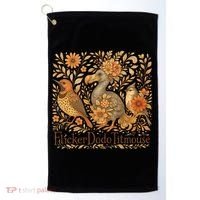 Subtle Birds Flicker Dodo Titmouse Trump Resist Boho Style Golf Towel thumb 0