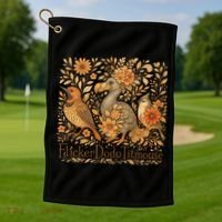 Subtle Birds Flicker Dodo Titmouse Trump Resist Boho Style Golf Towel thumb 1