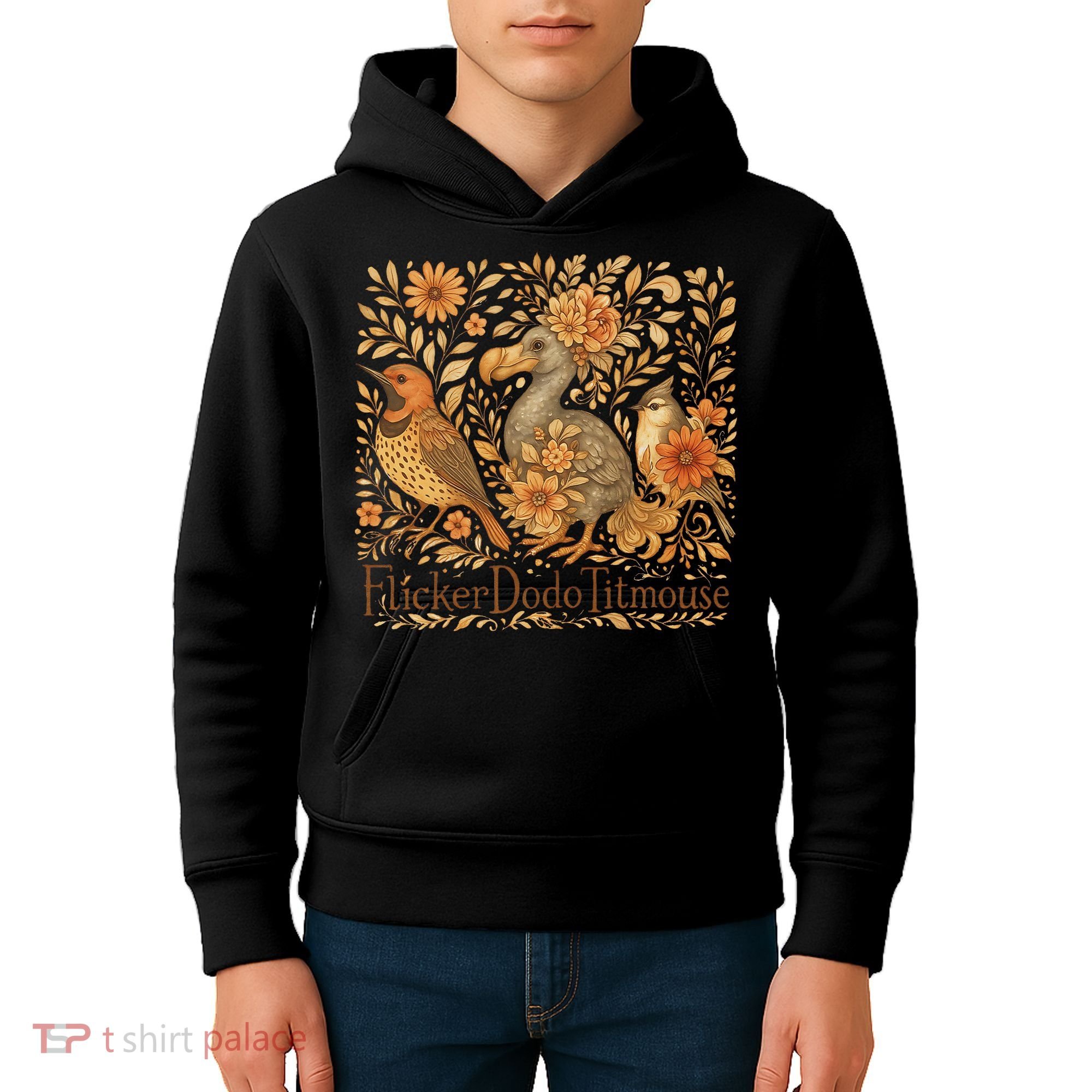 Subtle Birds Flicker Dodo Titmouse Trump Resist Boho Style Kids Hoodie