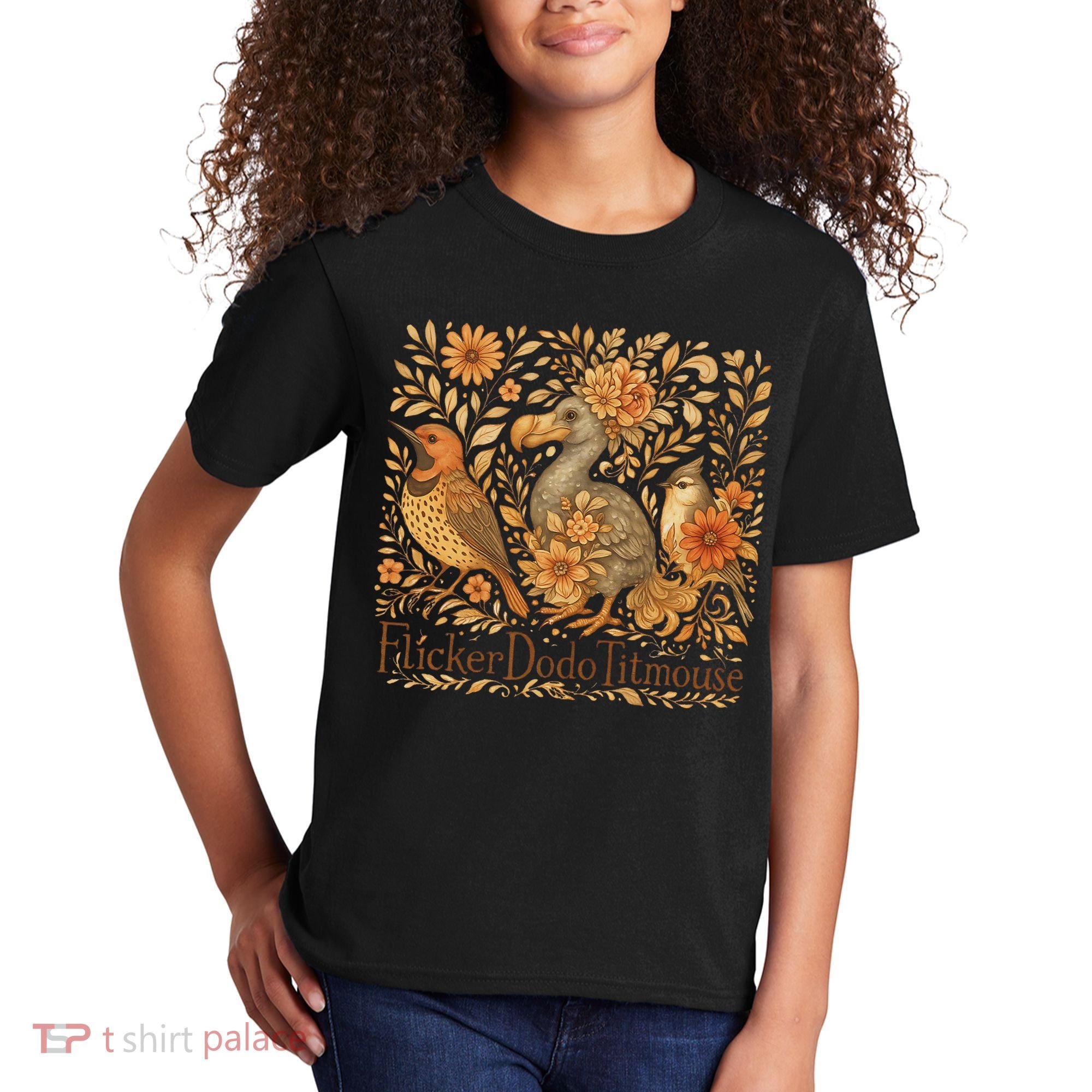 Subtle Birds Flicker Dodo Titmouse Trump Resist Boho Style Kids T-Shirt