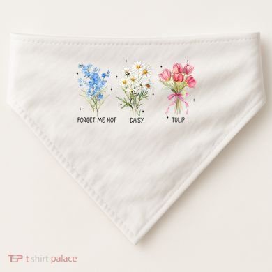 Subtle Boho Flowers Anti Trumpp  USA-Made Doggie Bandana