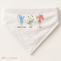 Subtle Boho Flowers Anti Trumpp  USA-Made Doggie Bandana thumb 0