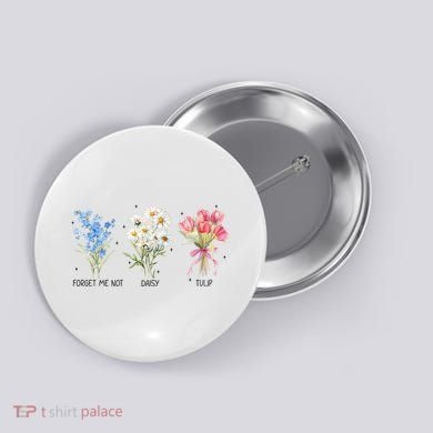 Subtle Boho Flowers Anti Trumpp  Button