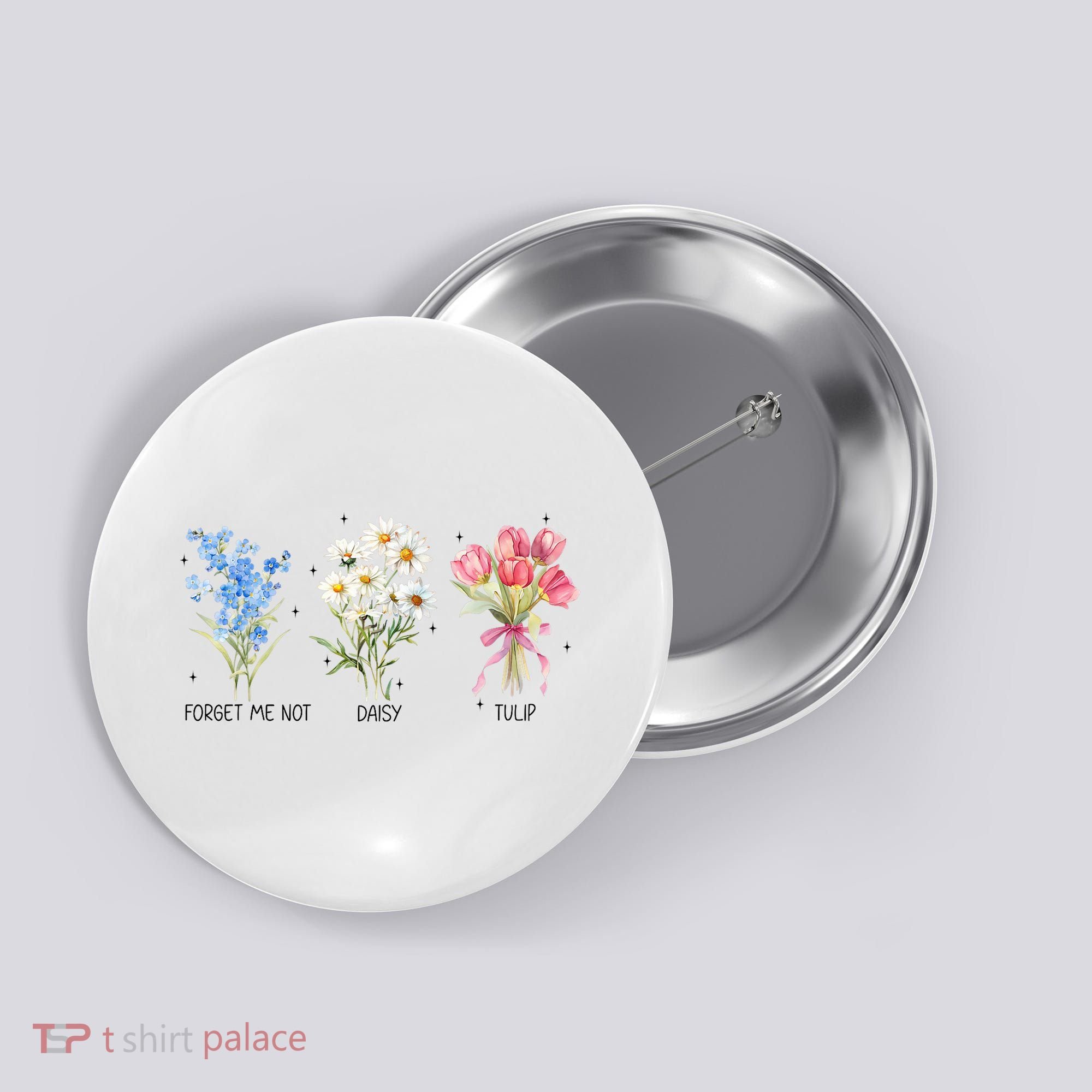 Subtle Boho Flowers Anti Trumpp  Button