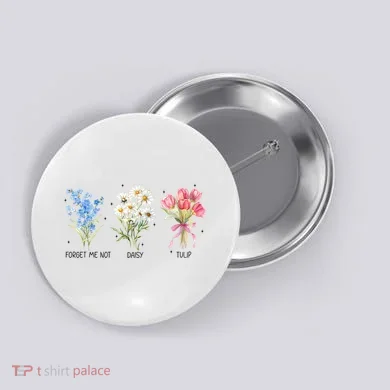 Subtle Boho Flowers Anti Trumpp  Button