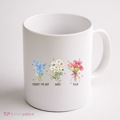 Subtle Boho Flowers Anti Trumpp  Coffee Mug back