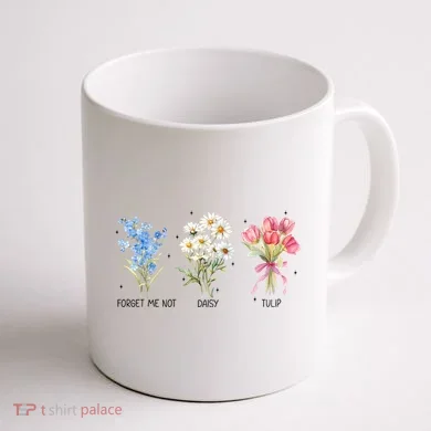 Subtle Boho Flowers Anti Trumpp  Coffee Mug back
