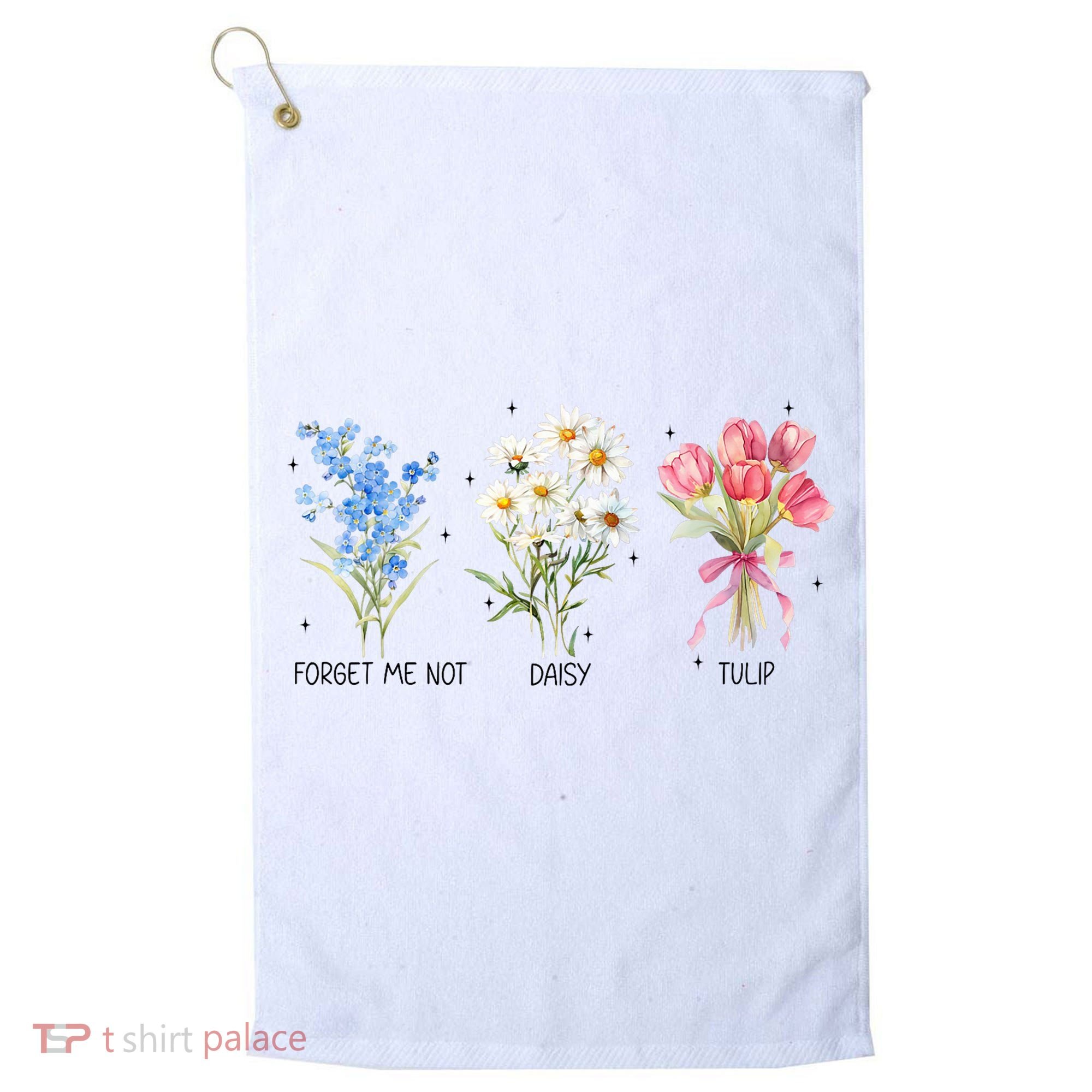 Subtle Boho Flowers Anti Trumpp  Golf Towel