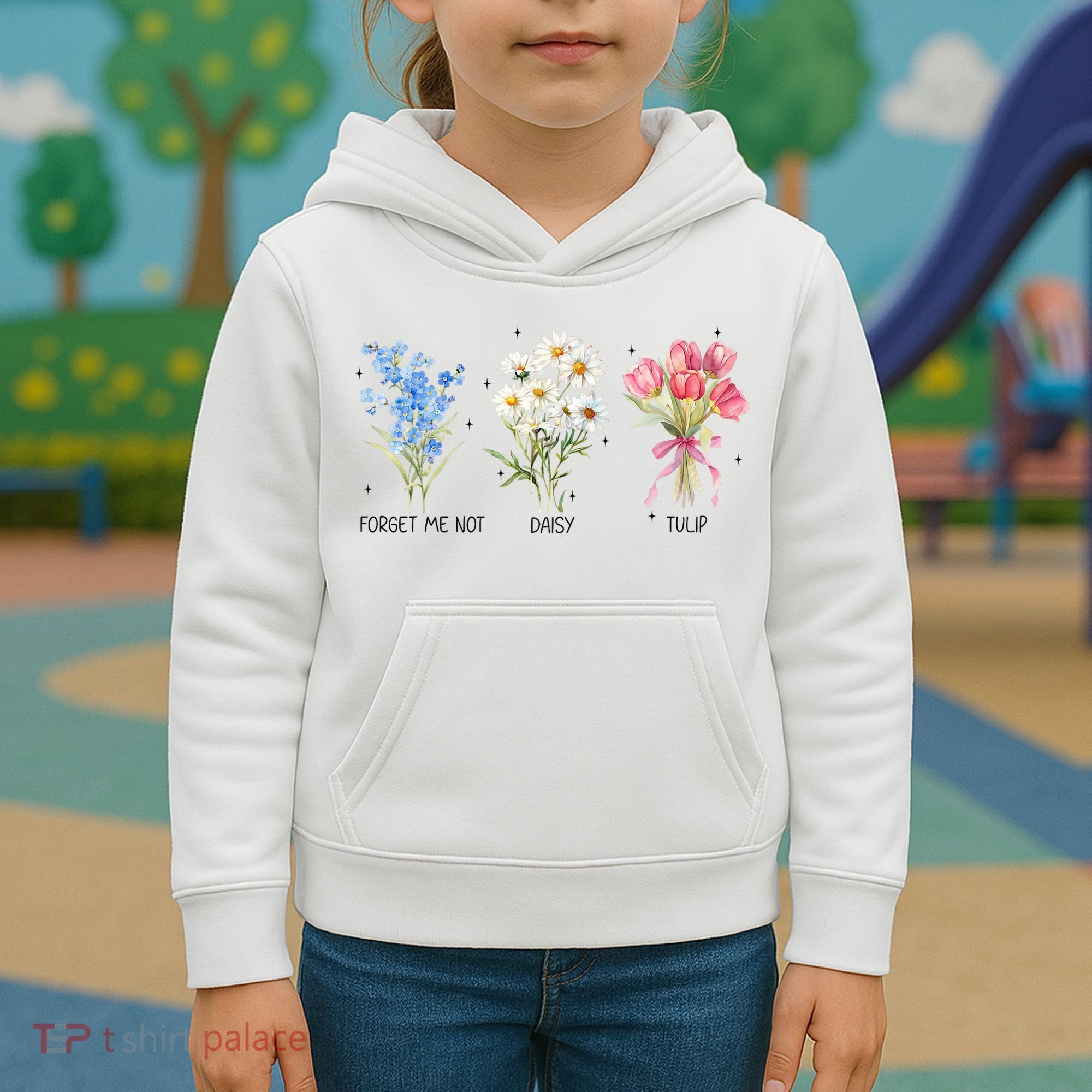 Subtle Boho Flowers Anti Trumpp  Kids Hoodie