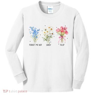 Subtle Boho Flowers Anti Trumpp  Kids Long Sleeve Shirt