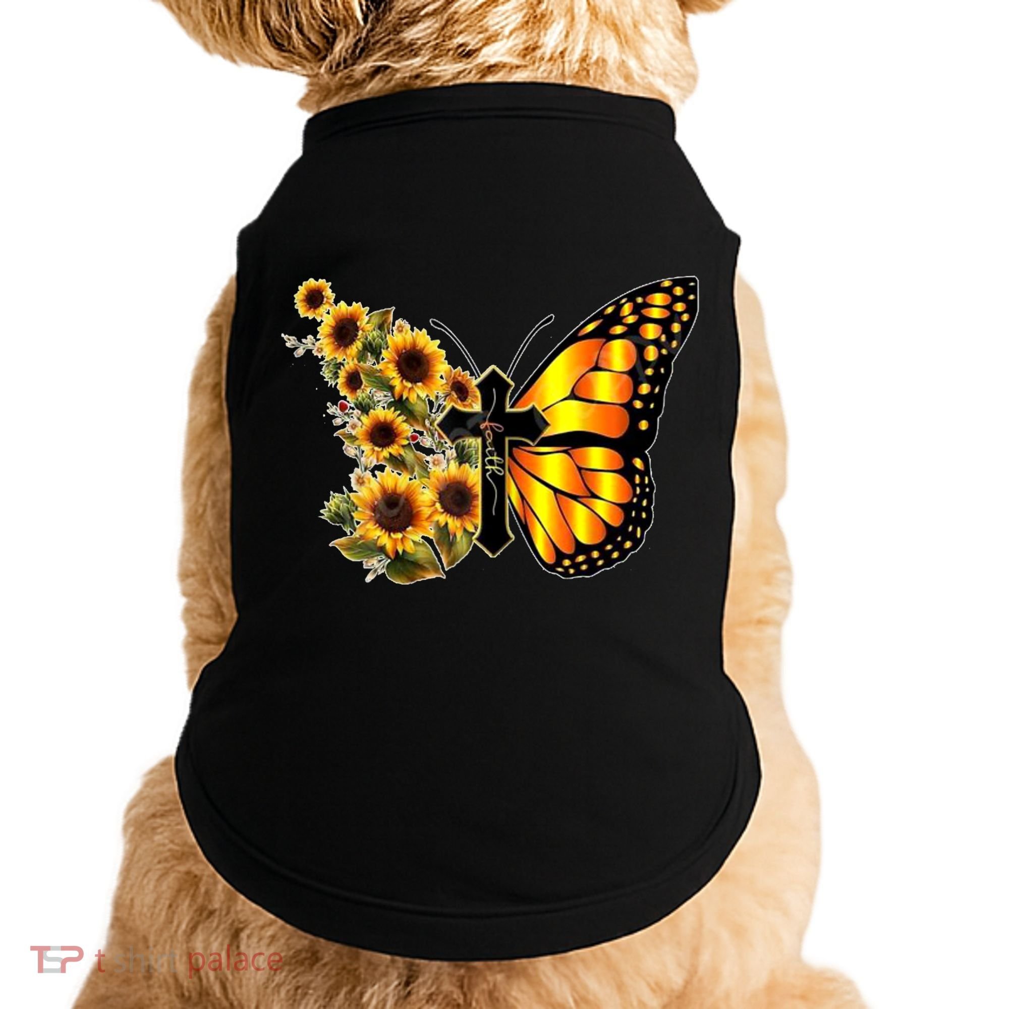 Sunflower Butterfly Faith Doggie Tank