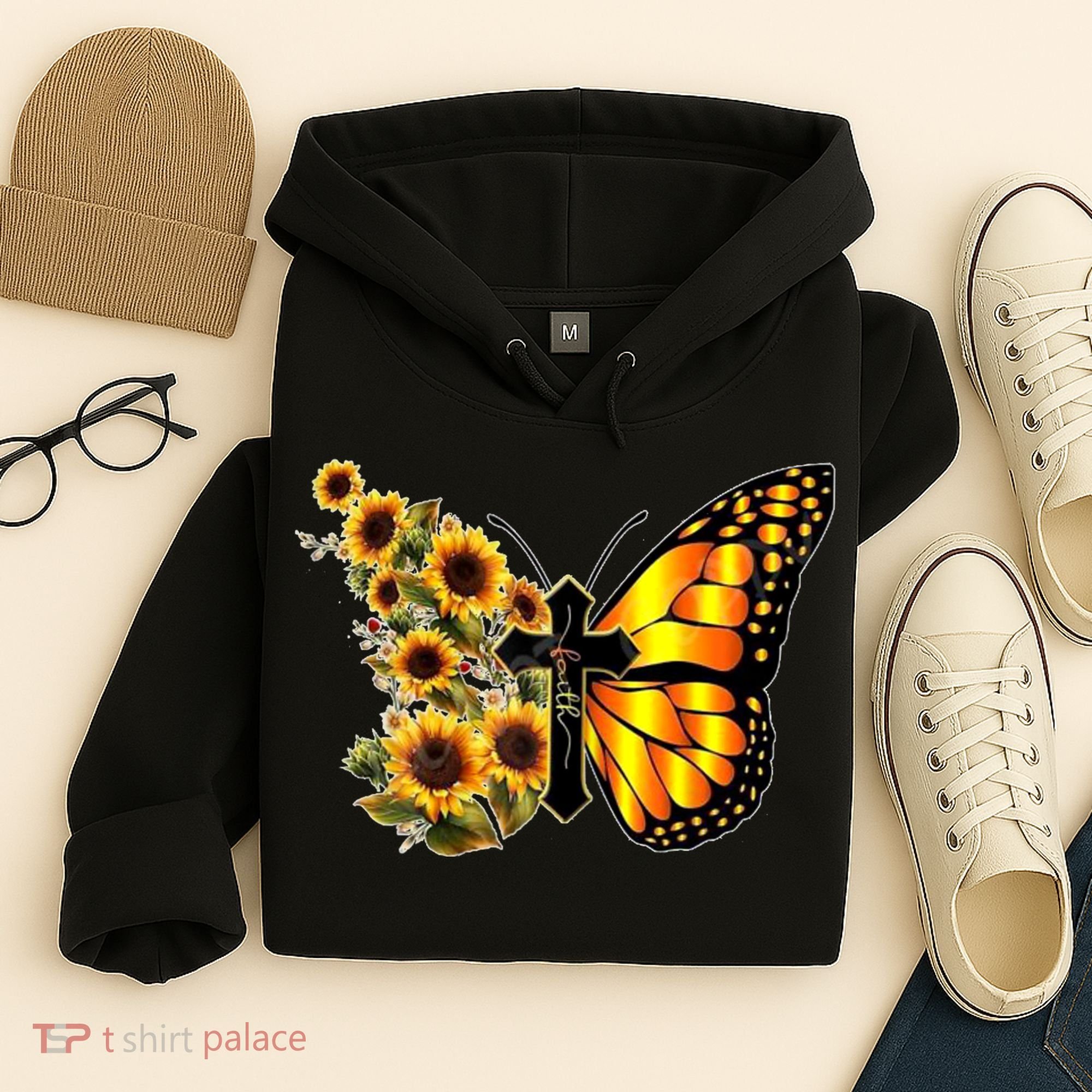 Sunflower Butterfly Faith Hoodie