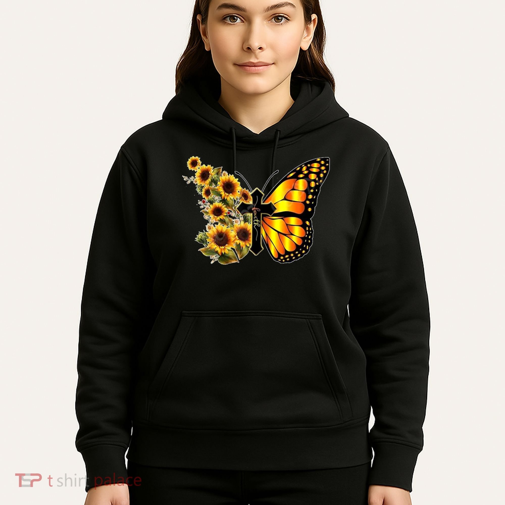 Sunflower Butterfly Faith Hoodie