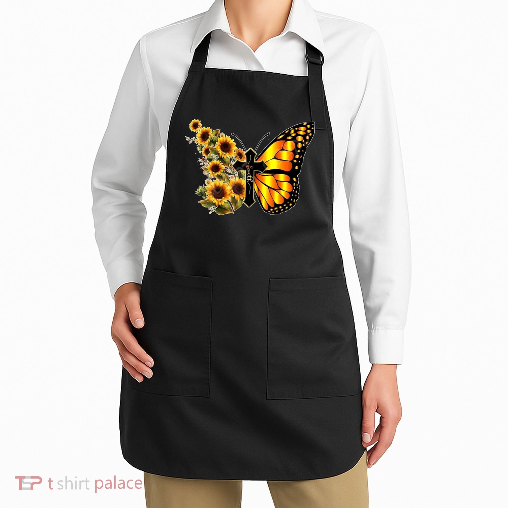Sunflower Butterfly Faith Apron